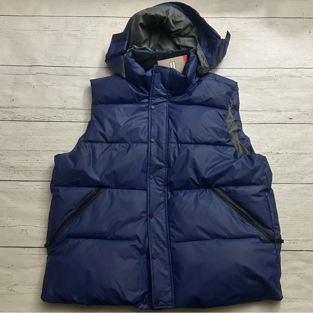 Hunter Chiswell Mens Hooded Puffer Vest Ocean Blue Size XXL